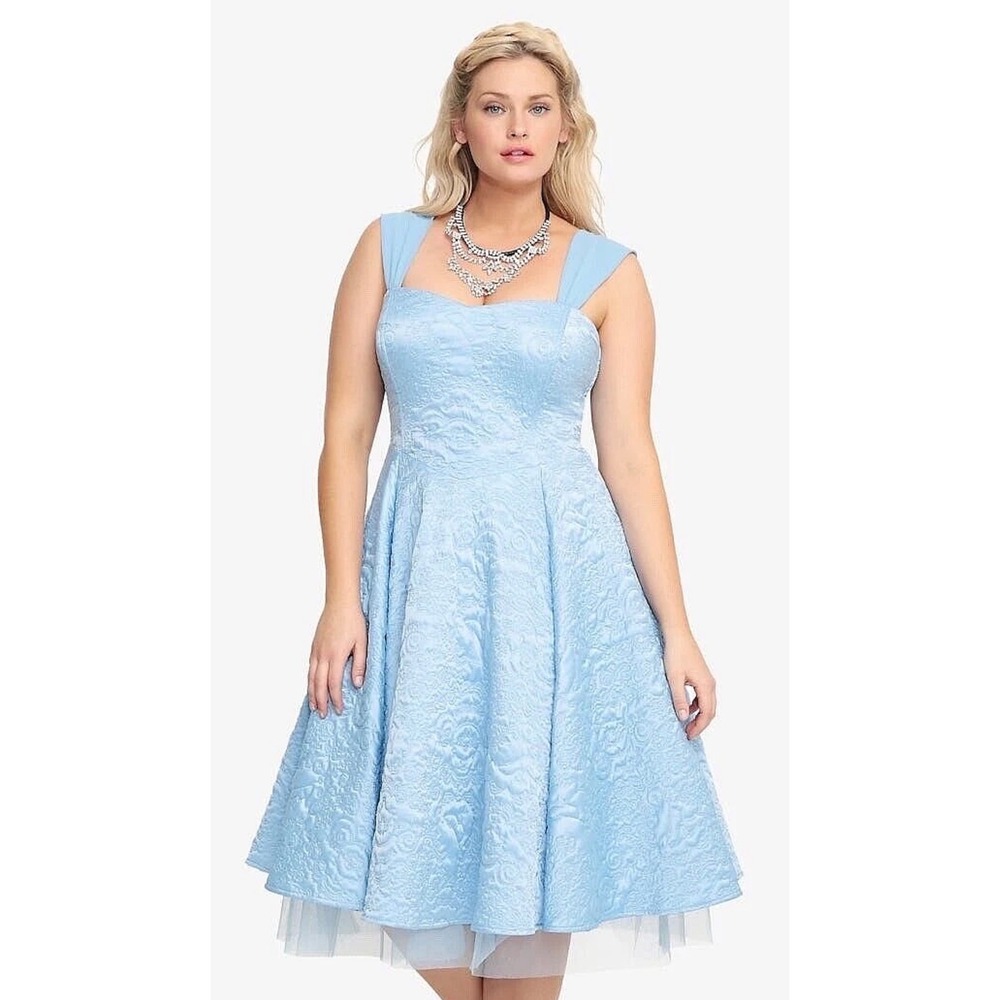 Torrid Disney Cinderella Blue Corset A Line Midi Dress Plus Size 18 1950s Style